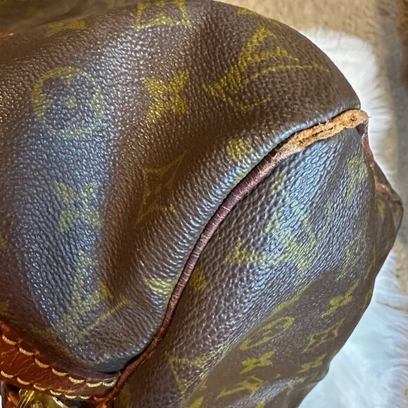 Authentic Louis Vuitton Monogram Coated Canvas Sac Souple 45 Boston Travel Bag - Picture 14 of 17